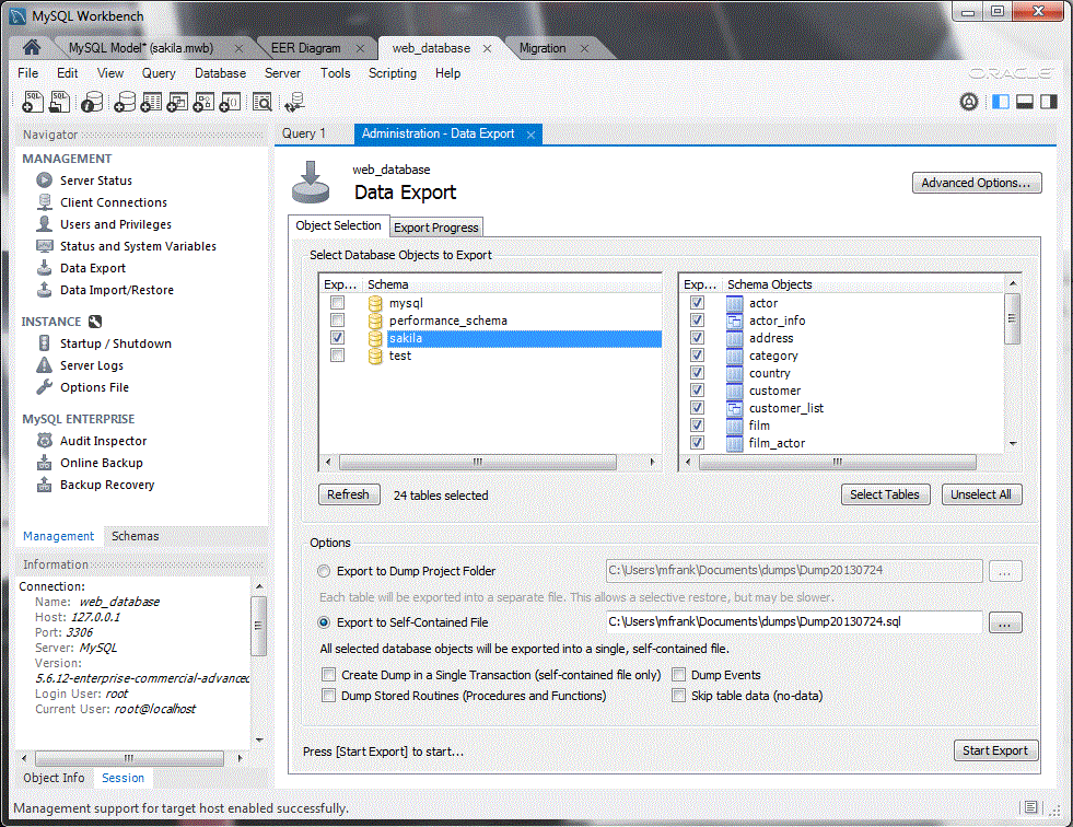 mysql workbench setup