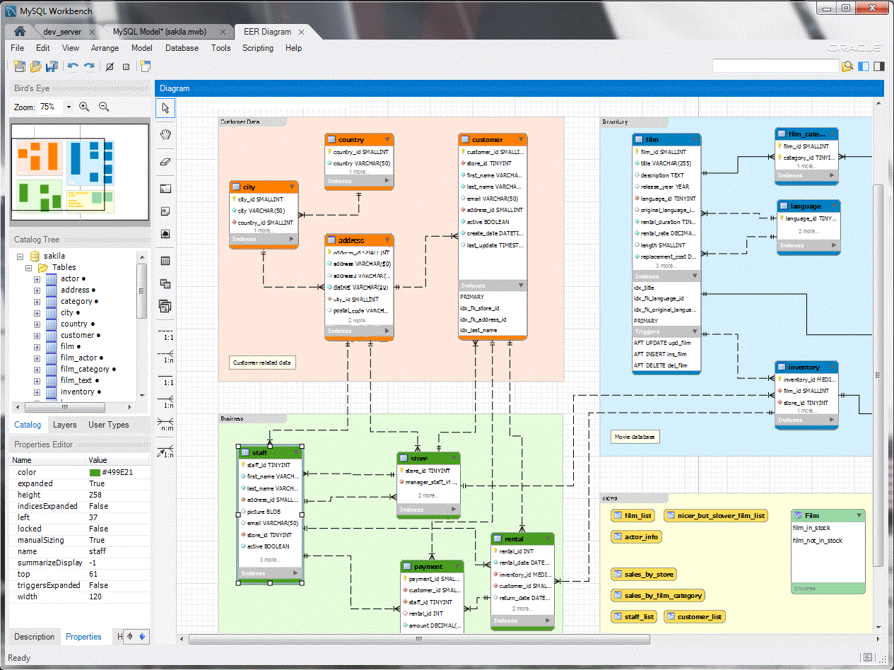 database schema mysql workbench